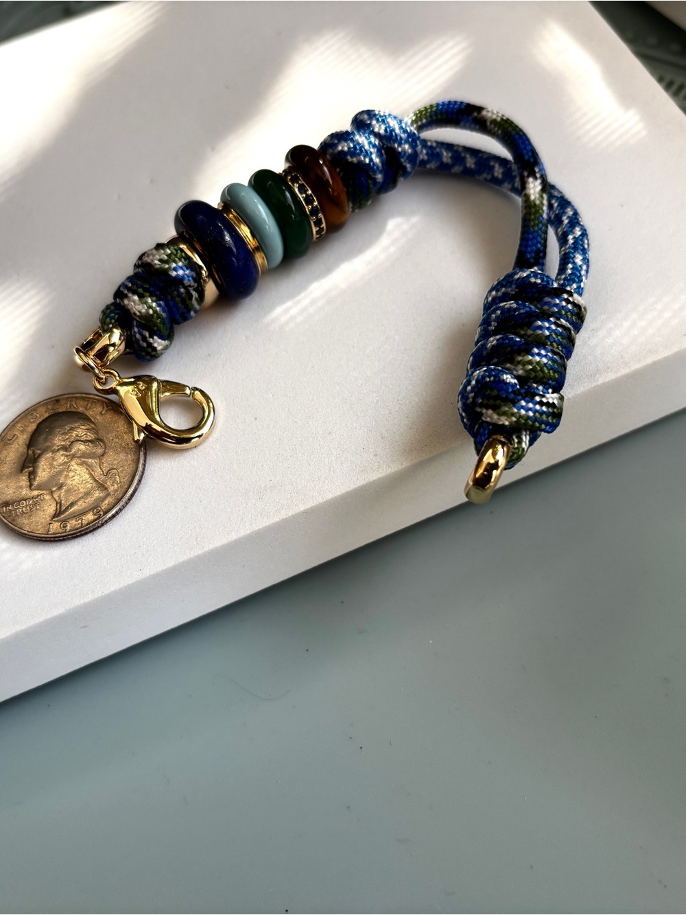 ROXANNE ASSOULIN The Super Size Happy Cord Bracelet denim & black firm price - Picture 9 of 9